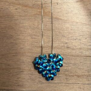 Swarovski crystal blue heart necklace